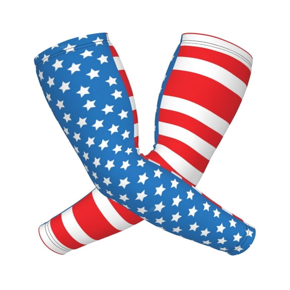 Compression Arm Sleeves Cooling For Men Women America Flag Sun Protection Sleeve Baseball Athletic Basketball Sleeve Cover