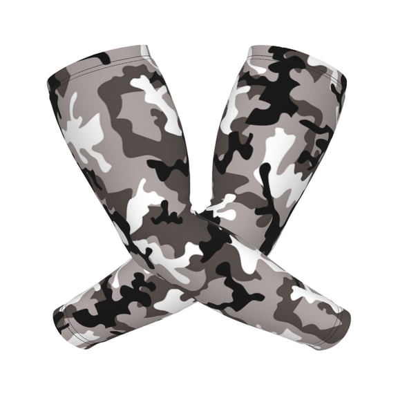 Compression Arm Sleeves Cooling For Men Women Gray Camouflage Sun Protection Sleeve Baseball Athletic Basketball Sleeve Cover