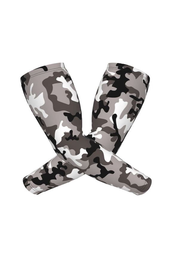 Compression Arm Sleeves Cooling For Men Women Gray Camouflage Sun Protection Sleeve Baseball Athletic Basketball Sleeve Cover