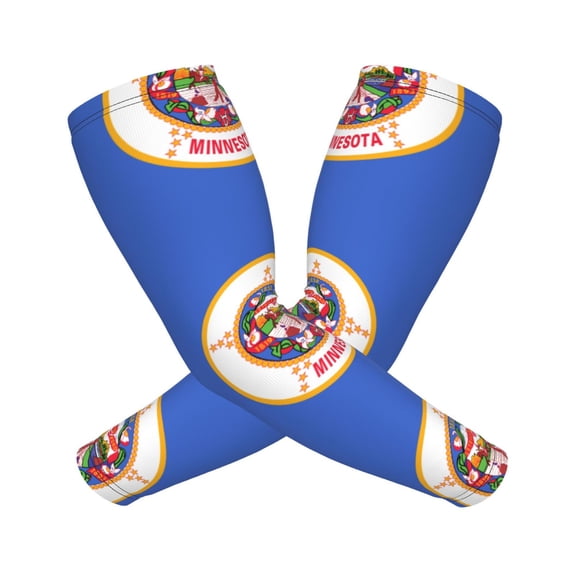 Compression Arm Sleeves Cooling For Men Women Minnesota Logo Sun Protection Sleeve Baseball Athletic Basketball Sleeve Cover