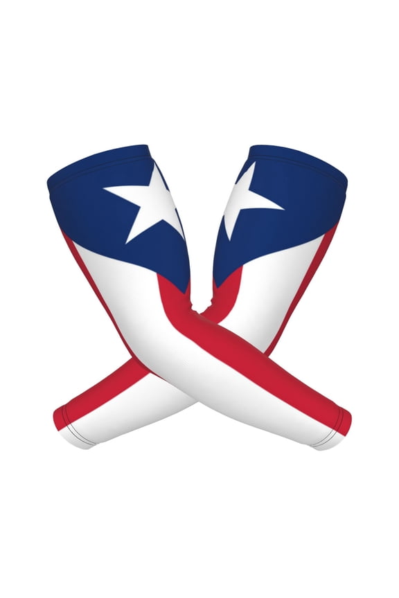 Compression Arm Sleeves Cooling For Men Women Puerto Rico Flag Sun Protection Sleeve Baseball Athletic Basketball Sleeve Cover