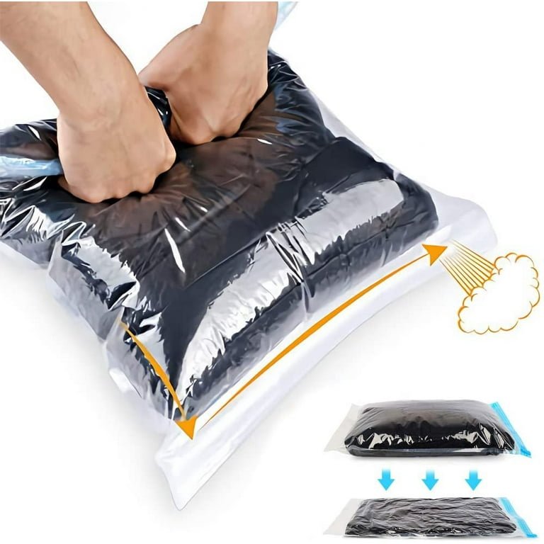 Skycase Travel Space Saver Bags, 4 Pack Roll Up Reusable Travel Space Saver Vacuum Storage Bags, Waterproof Compression Bags for Travel/Home Storage