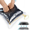 thumbnail image 1 of Compression Bags - Travel Essentials - 12 Pack Space Saver Bags - No Vacuum Pump Or Air Extractor is Needed - Storage Accessorie and Home Packing Organizers (transparent), 1 of 5