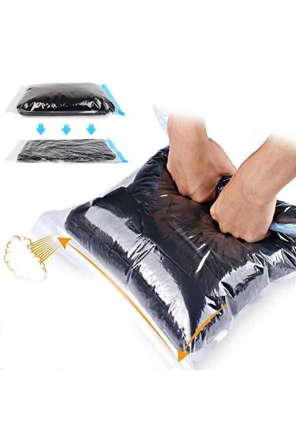 Compression Bags - Travel Essentials 12 Pack Space Saver No Vacuum or Pump Needed Storage Accessorie and Home Packing Organizers (transparent)