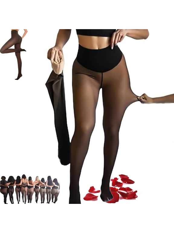Compression Band & One Seam Option, Plus-Size Warm Bare-Leg Tights, The Original Magic Fleece Lined Leggings