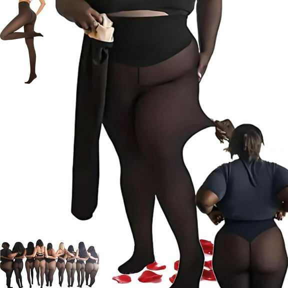 Compression Band & One Seam Option, Plus-Size Warm Bare-Leg Tights, The Original Magic Fleece Lined Leggings