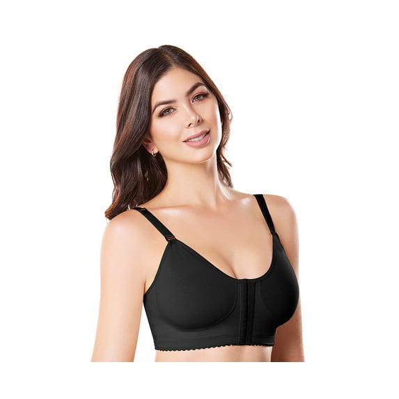 Compression Bra Post Surgery Surgical Posture Bras for Women Brasier Post Operatorio SCB001 (Negro, X-Small)