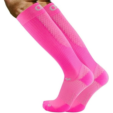 OrthoSleeve Over-the-Calf Plantar Fasciitis Compression Socks for Women and Men, Pink, Small, 20-30mmHg