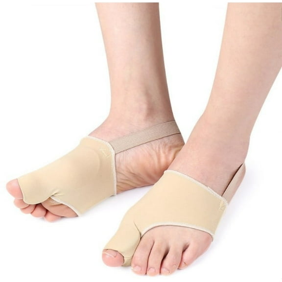 Compression Bunion Corrector Relief Sleeve Gel Cushion Pads Orthopedic Brace Big Toe Alignment Hallux Valgus Relief Toe Straightener Spacer Fit for Women & Men (2 Pairs, Beige)