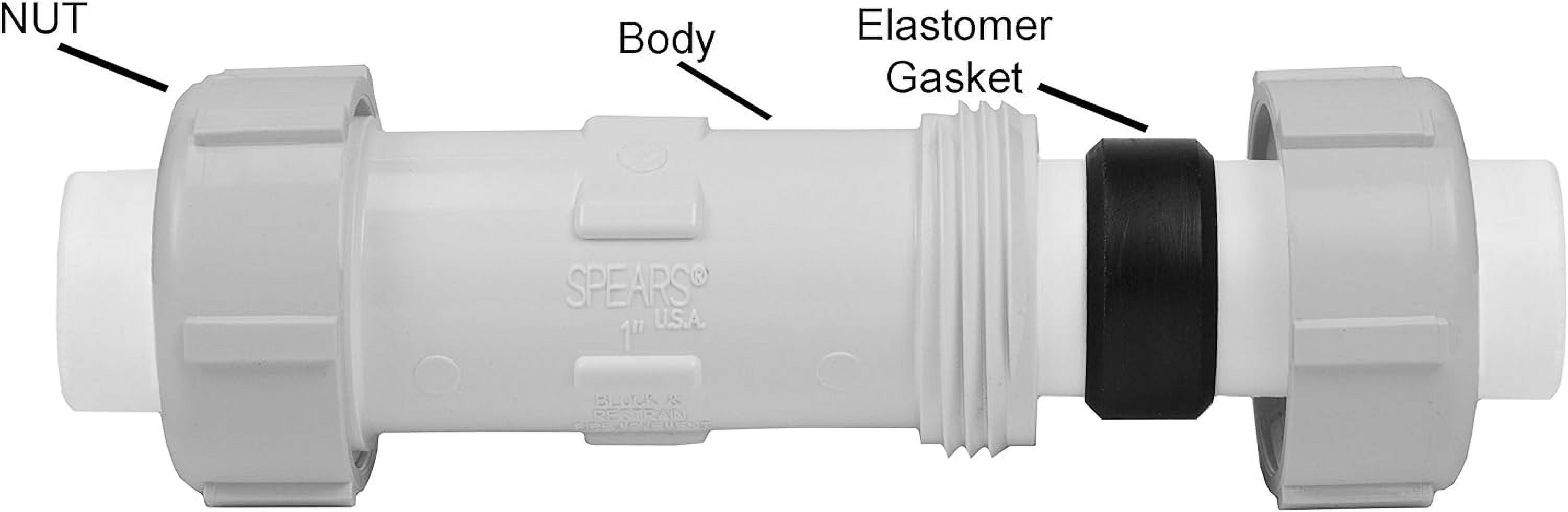 Compression Coupling, PVC White S110 (3/4")