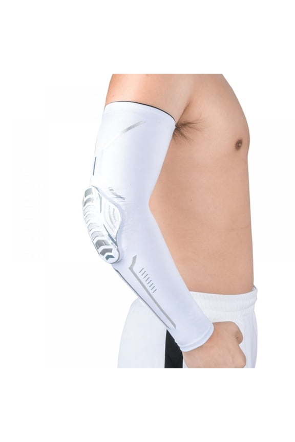 Compression Elbow Sleeve, Padded Arm Forearm Guard, Protective Support for Tennis, Golf, Football, Basketball, Volleyball, Softball, Tendonitis Recovery, Arthritis, Workouts-Men/Women