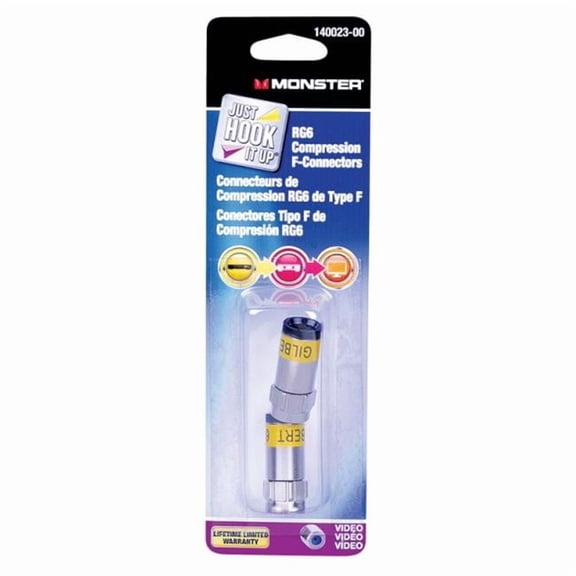 Compression " F " Connectors Rg6 3 Ghz Carded 2 / Pack 140023-00