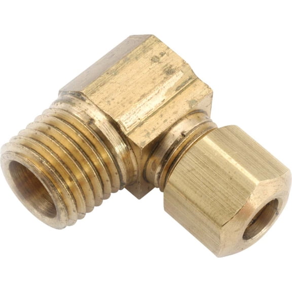 5/8" Compression x 1/2" Male Pipe Thread Brass 90 Degree Elbow Lead Fr, Each