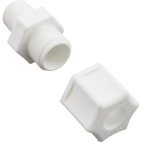 Compression Fitting, Generic, 1/4"mpt x 3/8" Tube, Plastic