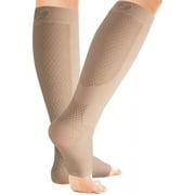 Compression Foot & Leg Sleeves for Swelling, Venous Insufficienty and Plantar Fasciitis, (X-Large, Natural)