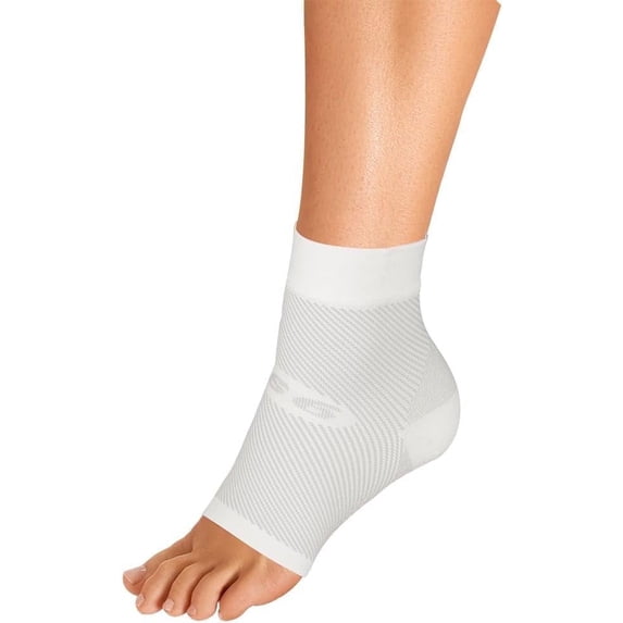 OrthoSleeve FS6 Foot Compression Sleeves for Plantar Fasciitis, Heel Pain, and Achilles Tendonitis, White, Small, 1 Piece