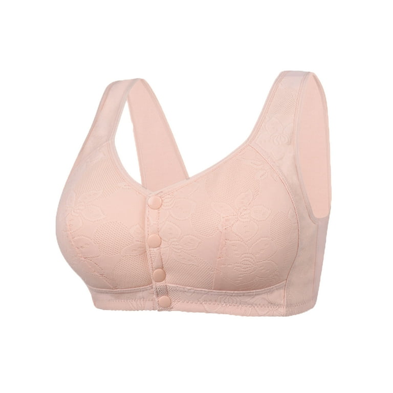 Compression Front Closure Bras Women Lace Front Button Shaping Cup