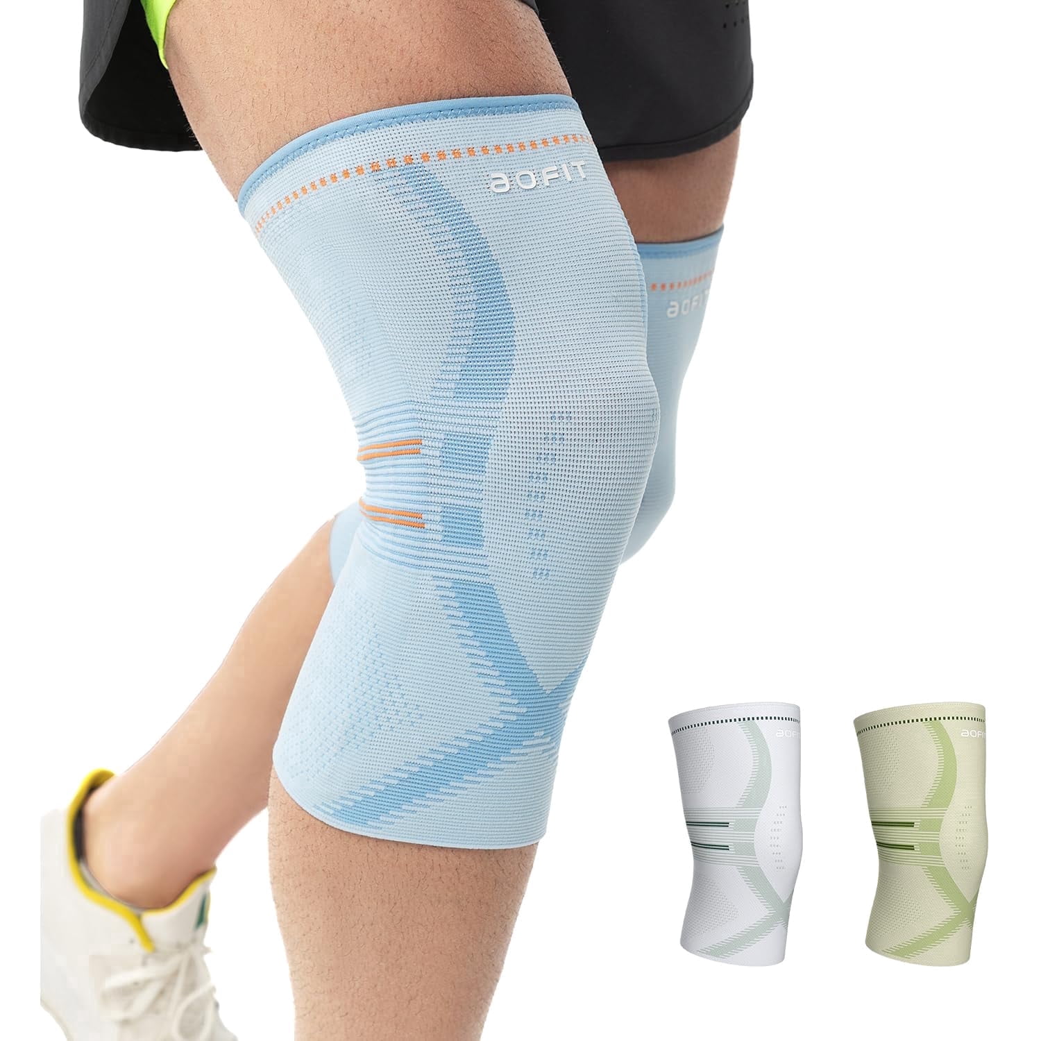 Compression Knee Brace for Women & Men, 2 Pack AOCELL Knee Sleeve Support for Knee Joint Pain Relief, ACL, Meniscus Tear, Arthritis