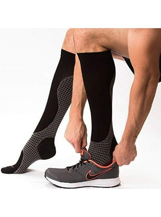 Physix Gear Compression Socks for Men & Women mmhg Graduated Athletic for  Running Nurses Shin Splints Flight Travel Black/Green Large-X-Large 