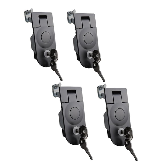 Compression Latch,Powder Coated Zinc Alloy Sealed Adjustable Lever Hand Operated Compression Latchs Key Locking for Car Boat RV Door Cabinet Latch Lock,Black (4)