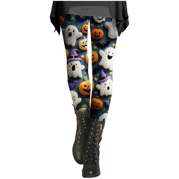 Compression Leggings for Women Autumn And Winter Artistic Printed Soft Stretchy Pants Green Fitness Clothing L
