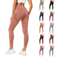 thumbnail image 1 of Compression Leggings for Women High Waisted No Front Seam Lounge Yoga Legging Workout Tummy Control Gym Yoga Pants Pink M, 1 of 4