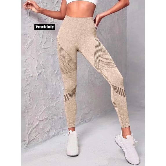 Compression Leggings for Women Slimming High Waisted Push Up Yoga Sport Pants for Gym Sessions Khaki L