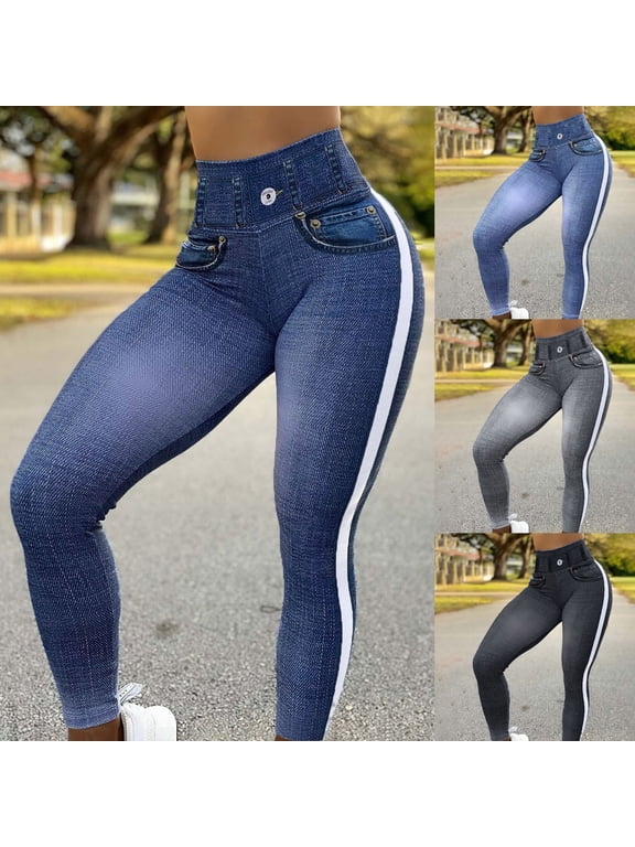 Compression Leggings for Women Women's Sexy Temperament Printed Sports Leggings Paired With Hip Lifting Yoga Capris Dark Blue M