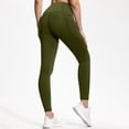 thumbnail image 1 of Compression Leggings with Pockets for Women Tummy Control Leggings No Front Seam Workout High Waist Yoga Pants Army Green 2XL, 1 of 7