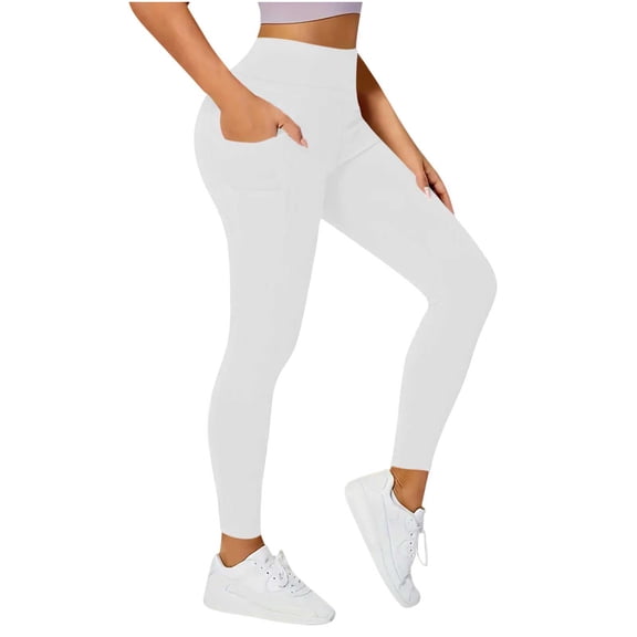Compression No Front Seam Leggings for Women Tummy Control High Waisted Buttery Soft Yoga Pants 2025 White S