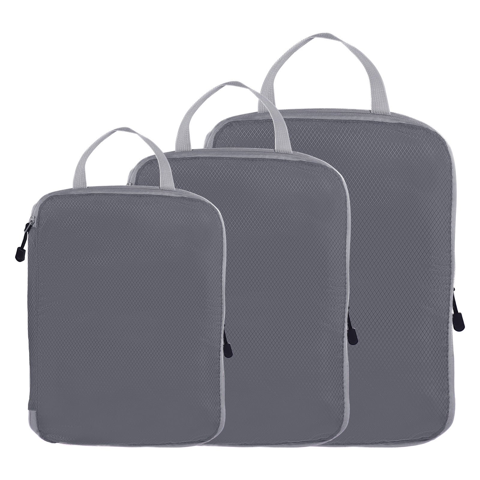 Compression Packing Cube for Travel Waterproof Luggage Organizer for Suitcase Gray 3 Set