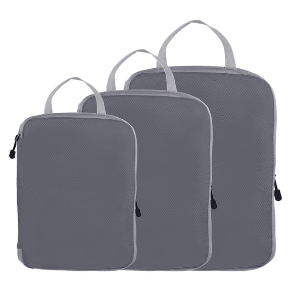 Compression Packing Cube for Travel Waterproof Luggage Organizer for Suitcase Gray 3 Set