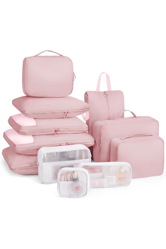 Compression Packing Cubes 11 Set, Suitcase Organizers, Luggage Organizer Bags for Storage, Extendable Packing Cubes for Travel Compression, Travel Essentials