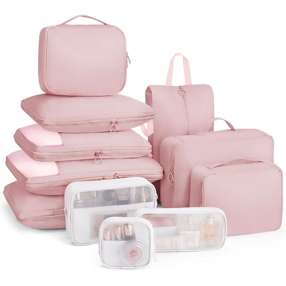 Compression Packing Cubes 11 Set, Suitcase Organizers, Luggage Organizer Bags for Storage, Extendable Packing Cubes for Travel Compression, Travel Essentials