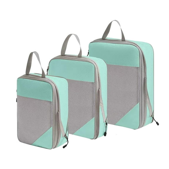 Compression Packing Cubes 3/4 Set Compressible Packing Cubes With Laundry Bag Travel Packing Cubes For Carry On Luggage Home Textile StoragePlastic, Bu1 One Size