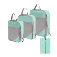 thumbnail image 1 of Compression Packing Cubes 3/4 Set Compressible Packing Cubes With Laundry Bag Travel Packing Cubes For Carry On Luggage Home Textile StoragePlastic, Bu2 One Size, 1 of 8