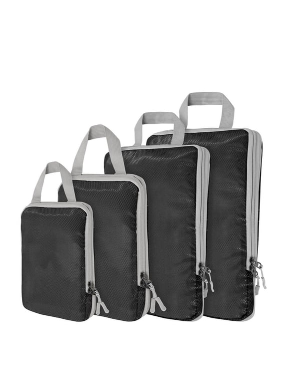 Travel Organizer Bags 4-Set Compression Packing Cubes for Suitcases