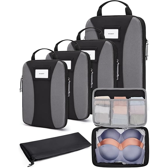 Compression Packing Cubes, 6 PCS Packing Cubes for Suitcases