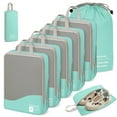 thumbnail image 1 of Compression Packing Cubes 8 Set, Dual Zipper Compression Packing Cubes for Travel, See-Through Mesh Packing Bags for Suitcases, packing cubes with shoe bag, 1 of 10