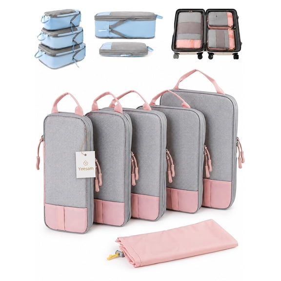 Compression Packing Cubes For Travel, Lightweight Luggage Organizer Bags
