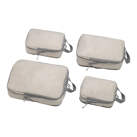 Compression Packing Cubes Set of 4, Travel Luggage Organizer for Suitcase, Packing Organizers for Travel Accessories, Breathable See Through Mesh, Durable Lightweight with Shoe Bags(Black)