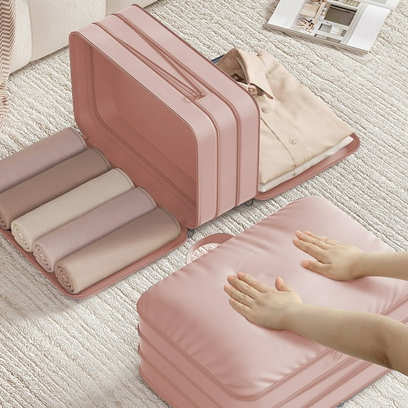 Compression Packing Cubes, Travel Clothes Storage Organizer, Split Compartment Luggage Bag, Portable Garment Folder, Suitcase Space Saver
