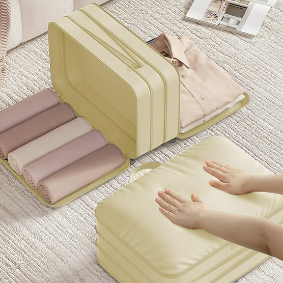 Compression Packing Cubes, Travel Clothes Storage Organizer, Split Compartment Luggage Bag, Portable Garment Folder, Suitcase Space Saver