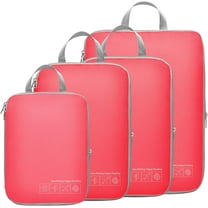 Compression Packing Cubes for Travel Women - Travel Bags Luggage Organizers Travel Essentials Compression Cubes for Travel Carry on Suitcases,Watermelon Pink