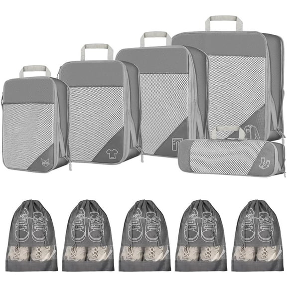 Compression Packing Cubes for Travel, 10 Set Compression Cubes, Travel Luggage Organizer