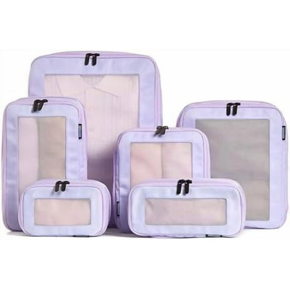 WOOMADA Hanging Packing Cubes - Heart Print Travel Organizer For Suitcases & Luggage