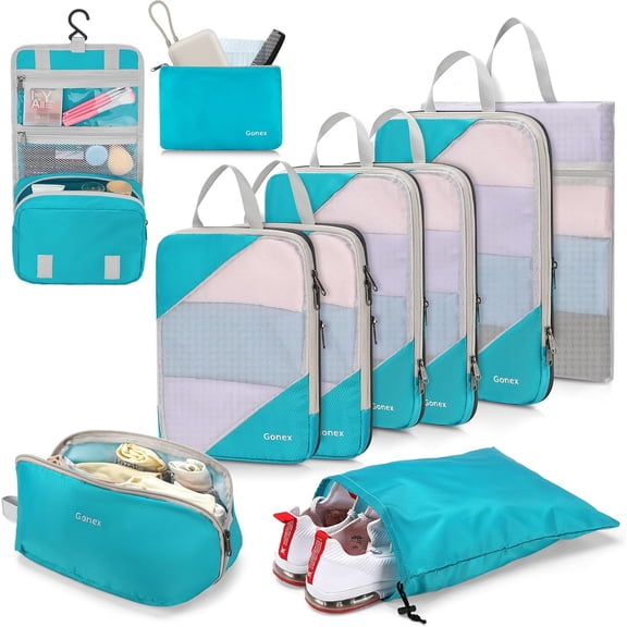 Compression Packing Cubes for Travel, Mesh Bags Luggage Organizers