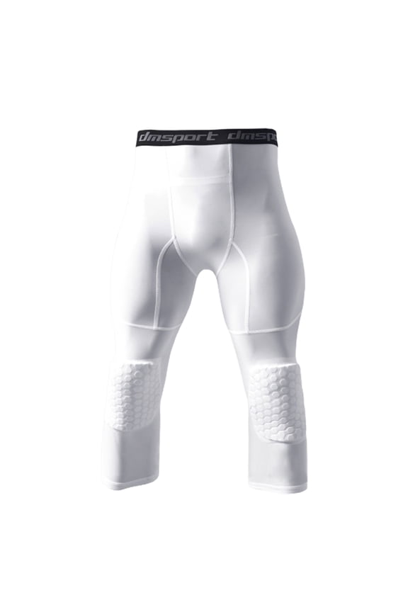 Compression Pants with Knee Pads Honeycomb Padding 3/4 Length Not Sweaty High Stretchy Great Protection Breathable Youth Boys Basketball Compression Pants for Sports