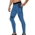 thumbnail image 1 of ZQUUVOU Men Legging Pants Leggings For Sports Gym Athletic Tights Base Layer Fo Running Basketball Training Pocket Base Pants Blue, 1 of 4
