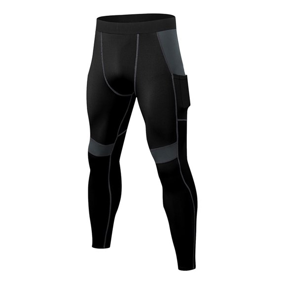 ZQUUVOU Men Legging Pants Leggings For Sports Gym Athletic Tights Base Layer Fo Running Basketball Training Pocket Base Pants Gray